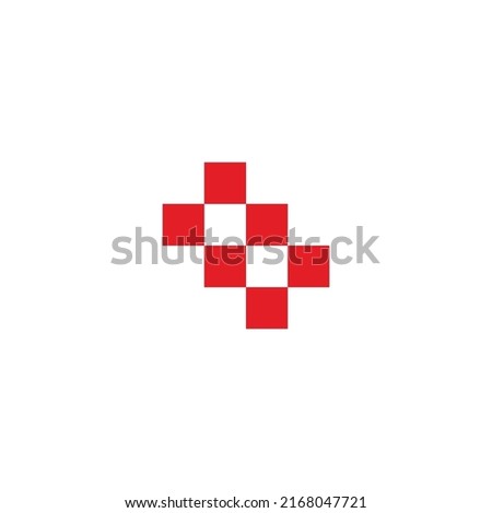 Two plus, squares geometric symbol simple logo vector