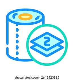 two ply toilet paper color icon vector. two ply toilet paper sign. isolated symbol illustration