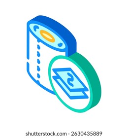 papel higiênico de duas camadas ícone isométrico vetor. sinal de papel higiênico de duas camadas. ilustração símbolo isolado