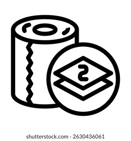 two ply toilet paper line icon vector. two ply toilet paper sign. isolated contour symbol black illustration