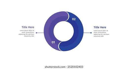 Two point infographic design, corporate infographic design in blue shades.