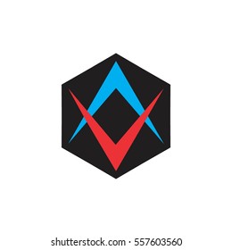 two pointer contra direction logo vector design