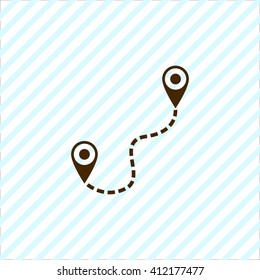 Two pointers and a path vector icon