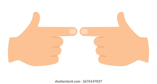 Ícone de duas mãos apontando opostas uma à outra