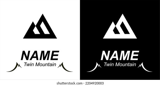 Two pointy twin mountains logo