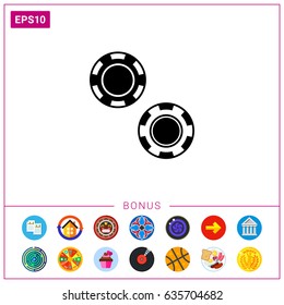 Two Poker Chips Icon