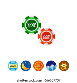 Two Poker Chips Icon