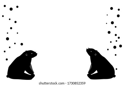 Dos osos polares sentados uno frente al otro