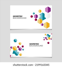 Two polygonal colorful modern background template ideas