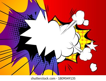 Two Pop art comic design colored background combined. Comic book versus illustration. Vector comics, cartoon backdrop.