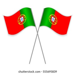 Two Portuguese Crossed Flags Combined Portugal Stock Vector (Royalty ...