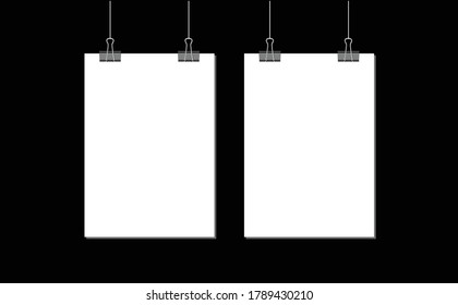 Two poster mockup Black Background