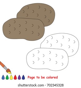 Two Potatoes to be colored, the coloring book for preschool kids with easy educational gaming level.