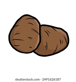 two potatoes cartoon potato vector illustration