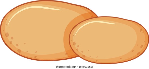 Two potatoes on white background illustration