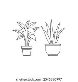 two pots of plants with the words  potted  on them.