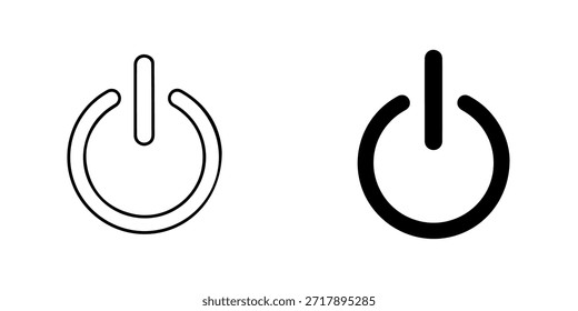 Zwei Netzsymbole, ein umrissenes und ein solides Symbol, das die Ein/Aus-Funktion darstellt, einzeln auf