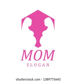 Two pregnant woman logo with pink color.