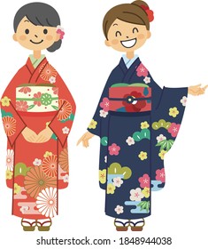 Two pretty women in furisodes