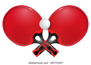 Two professional racket for table tennis on a white background