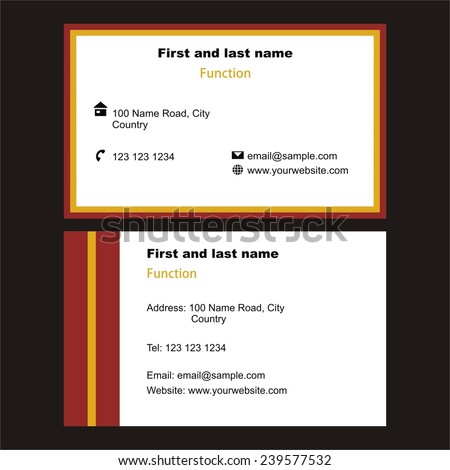 two professional single sided business cards stock vector royalty professional free single