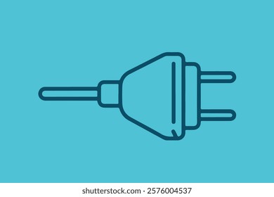 Two prong electric plug socket for electric instrument plug with line and two prong socket plug line art and two ping plugs vector illustration