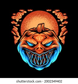 Two Pumpkin Halloween Illustration for your business or merchandise