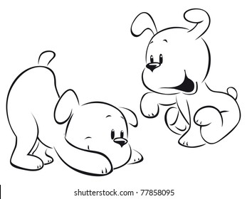 two puppies sketch