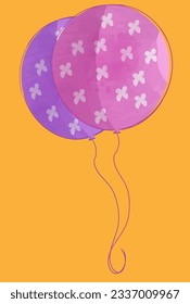 dos globos morados para la festividad