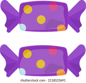 Two purple candies, illustration, vector on a white background.