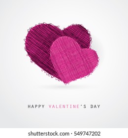 Two Purple Hearts - Valentines Day Card Vector Design