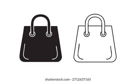 Zwei Geldbörsen, eine schwarze und eine weiße. Die schwarze Handtasche ist links