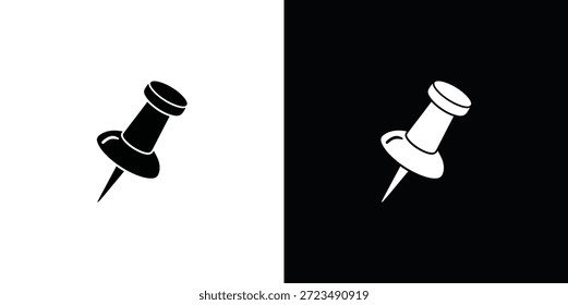 Dois pinos de pressão em preto e branco fundo thumbtack 2