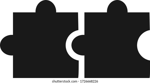 Two puzzle icon. Vector illustration  