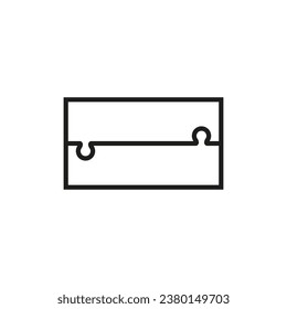Two puzzle pieces joined together. Vector elements and parts. 