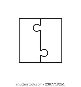 Two puzzle pieces joined together. Vector elements and parts. 