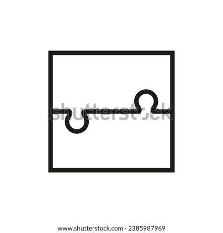 Two puzzle pieces joined together. Vector elements and parts. 
