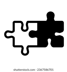 Two puzzle pieces, match solid icon, dating concept, compatibility of partners vector sign on white background, glyph style icon for mobile concept and web design. Vector graphics