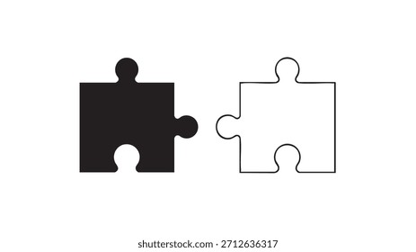 Two puzzle pieces, one black and one white, placed next to each other
