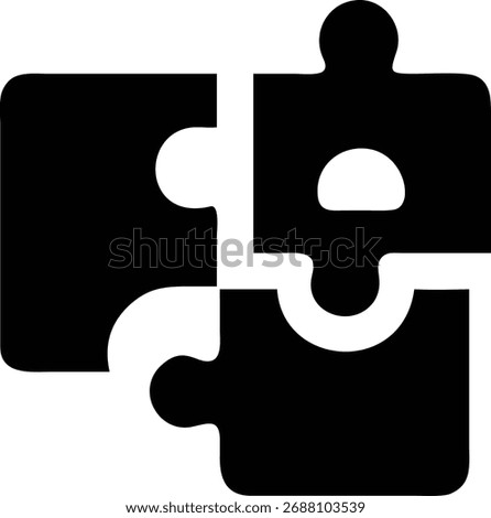 Two puzzle pieces are shown connecting, representing the solution to a problem, integration, and the achievement of a goal through strategic planning and execution.