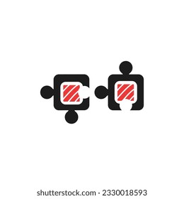 Two Puzzle Sushi Logo With Unique Style