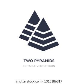 two pyramids icon on white background. Simple element illustration from Seo and web concept. two pyramids icon symbol design.