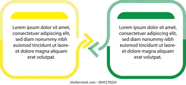 two quare ands arrows in infographic