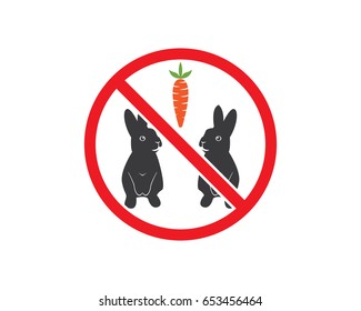 Two Rabbit With Background Carrot