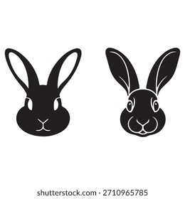Zwei Kaninchengesichter in Silhouette Hase