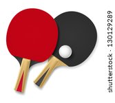 Two rackets for playing table tennis.  Illustration on white background