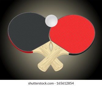 Two rackets for playing table tennis.