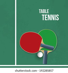 Two rackets for playing table tennis. Vector illustration