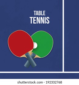 Two rackets for playing table tennis. Vector illustration