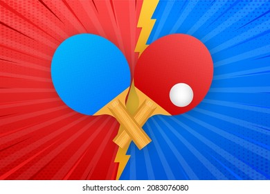 Two rackets for playing table tennis. Vector stock illustration